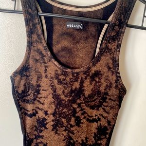 Brown and black abstract soft cotton tank small